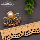 Baroque Pearl Fan-Shaped Earrings 925 Sterling Silver GE0997B