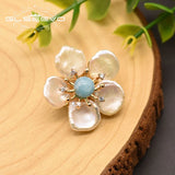 Baroque Pearl Flower Brooch Wedding Gift Fine Jewelry