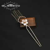Baroque Pearl Flower Hairpins Romantic Jewelry Prom Accessories