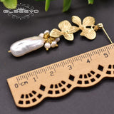 Baroque Pearl Flower Drop Earrings for Women Wedding Gift