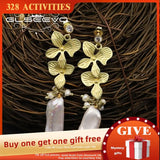Baroque Pearl Flower Drop Earrings for Women Wedding Gift