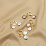 Baroque Pearls Emerald Punk Earrings Art Accessories Bridal GE1171C