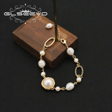 Baroque Pearls Long Chain Pendant Bracelet Wedding Jewelry