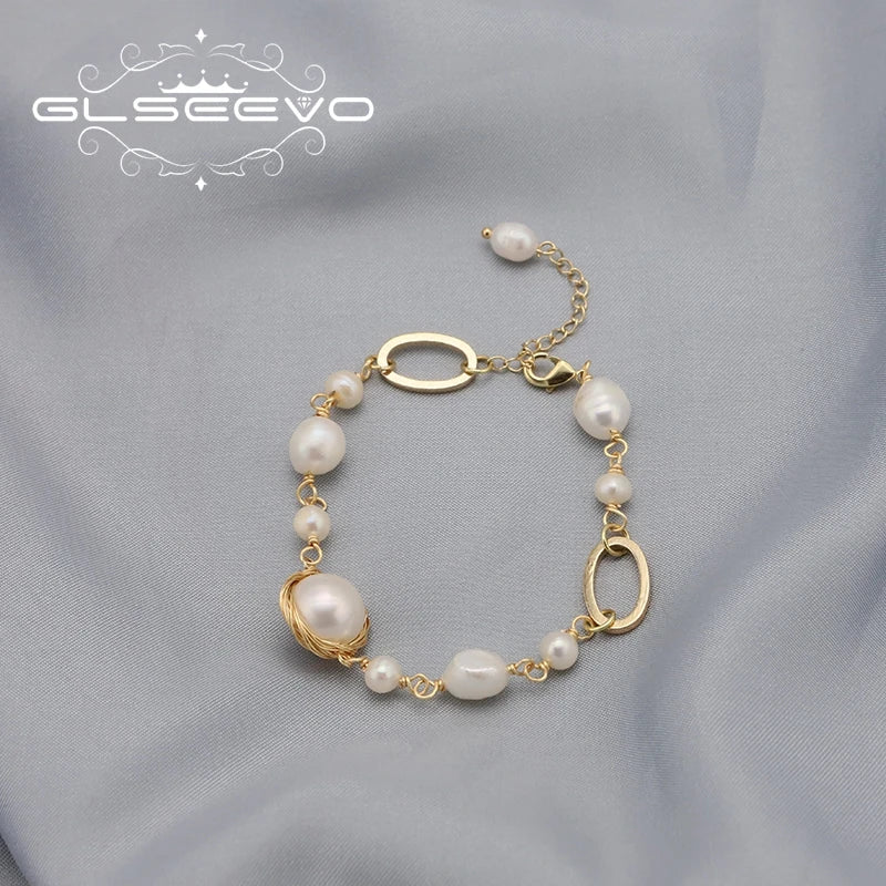 Baroque Pearls Long Chain Pendant Bracelet Wedding Jewelry