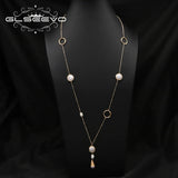 Baroque Pearls Sweater Chain Pendant Necklace Romantic Charm  Jewelry