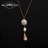 Baroque Pearls Sweater Chain Pendant Necklace Romantic Charm  Jewelry