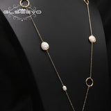 Baroque Pearls Sweater Chain Pendant Necklace Romantic Charm  Jewelry
