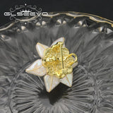 Baroque Pearls Yellow Jade Brooch Romantic Rhinestone Jewelry