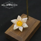 Baroque Pearls Yellow Jade Brooch Romantic Rhinestone Jewelry