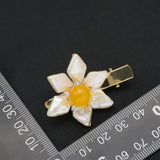 Baroque Pearls Yellow Jade Floral Hair Accessories Japanese Jewelry