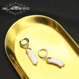 Natural Baroque Long Pearls Earring Set French Romantic Floral Jewelry