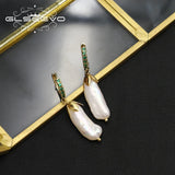 Natural Baroque Long Pearls Earring Set French Romantic Floral Jewelry
