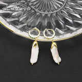 Natural Baroque Long Pearls Earring Set French Romantic Floral Jewelry