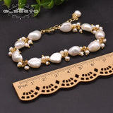 Natural Baroque Pearls Strand Bracelet Adjustable Charm Bracelet GB0928