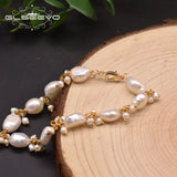 Natural Baroque Pearls Strand Bracelet Adjustable Charm Bracelet GB0928