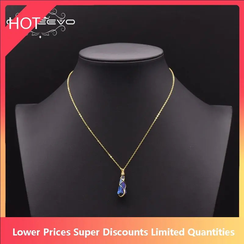 Natural Crystal Pendant Necklace 925 Sterling Silver Chain Jewelry