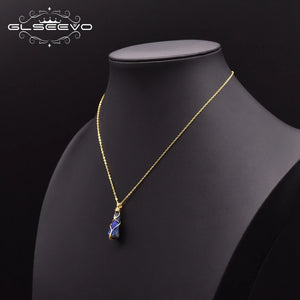 Natural Crystal Pendant Necklace 925 Sterling Silver Chain Jewelry