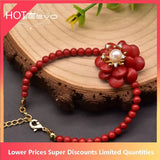 Natural Coral Female Bracelet Flower Shape Jewelry