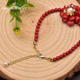 Natural Coral Female Bracelet Flower Shape Jewelry