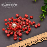 Coral Pearl Brooch Wedding Party Birthday Gift Jewelry