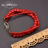 Natural Coral Multi-Layered Bracelet Charm Woman-Style Wedding Birthday