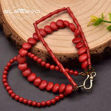 Natural Coral Multi-Layered Bracelet Charm Woman-Style Wedding Birthday