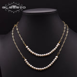 Double Layer Baroque Pearl Necklace for Women Party Ethnic Jewelry