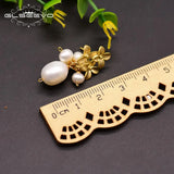 Baroque Pearl Purple Crystal Flower Earrings for Women GE0562