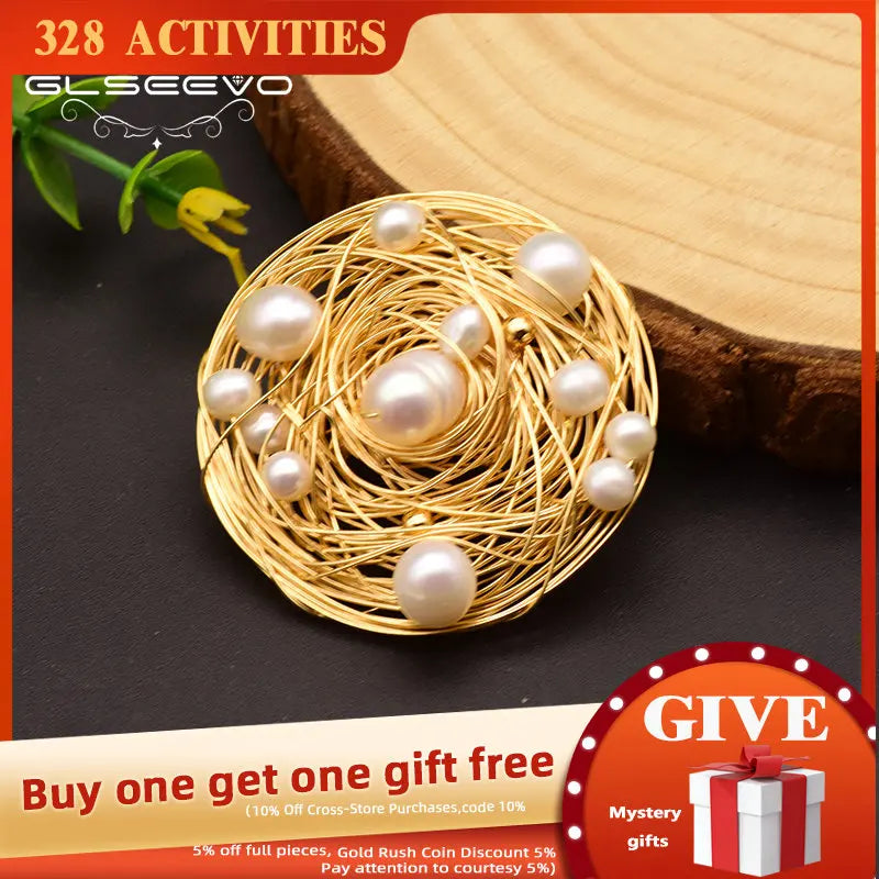 Freshwater Baroque Pearl Brooch for Women Party Wedding Gift