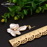 GLSEEVO Pearl Flower Drop Earrings GE0736