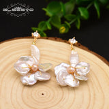 GLSEEVO Pearl Flower Drop Earrings GE0736