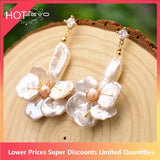 GLSEEVO Pearl Flower Drop Earrings GE0736