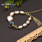 GLSEEVO Baroque Pearl Glaze Adjustable Bracelet Women Gift