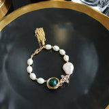 GLSEEVO Baroque Pearl Glaze Adjustable Bracelet Women Gift