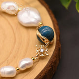GLSEEVO Baroque Pearl Glaze Adjustable Bracelet Women Gift