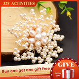 Baroque Pearl Snowflake Brooch for Women Wedding Party