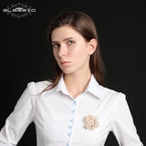 Baroque Pearl Snowflake Brooch for Women Wedding Party