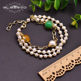 Pearl Bracelets Adjustable Multi-Layer Jade Bangle