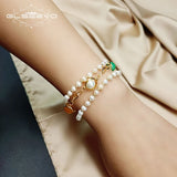 Pearl Bracelets Adjustable Multi-Layer Jade Bangle