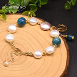 Freshwater Pearl Charm Bracelet Women's Natural Stone Jewelry