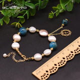 Freshwater Pearl Charm Bracelet Women's Natural Stone Jewelry