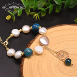 Freshwater Pearl Charm Bracelet Women's Natural Stone Jewelry