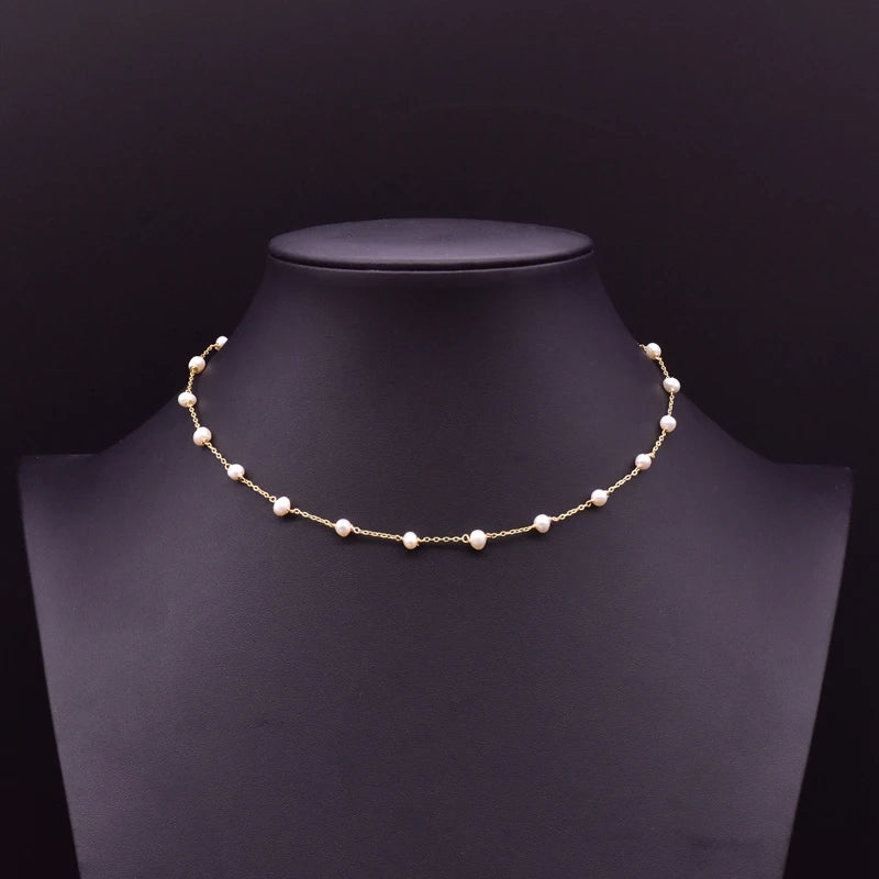 Fresh Water Pearl Charm Necklace for Women Wedding Gift