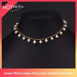 Freshwater Pearl Choker Necklace Minimalist Wedding Gift