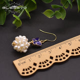 Fresh Water Pearl Cloisonne Butterfly Drop Earrings GE0971