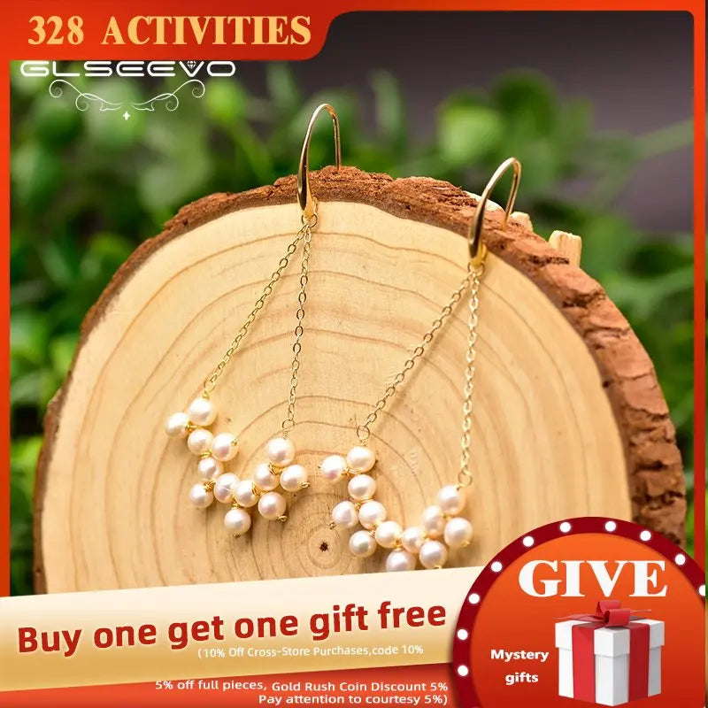 GLSEEVO Fresh Water Pearl Dangle Earrings GE0503