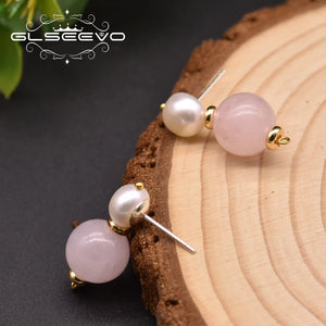 Fresh Water Pearl Drop Earring Wedding Crystal Minimalist Earring
