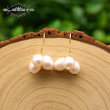 Freshwater Pearl Drop Earrings Minimalist Jewelry GE0777