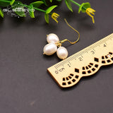 Freshwater Pearl Drop Earrings Minimalist Jewelry GE0777
