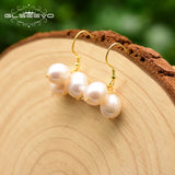 Freshwater Pearl Drop Earrings Minimalist Jewelry GE0777